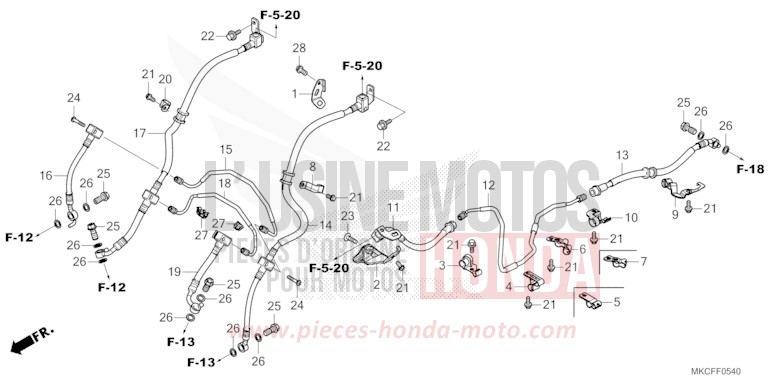 BRAKE HOSE/BRAKE PIPE for Gold Wing MAT JEANS BLUE MATALLIC (PB417) from 2022